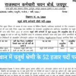 Rajasthan 4th Grade Recruitment 2025: 52 हजार 453 पदों पर निकली भर्ती, 21 मार्च से आवेदन